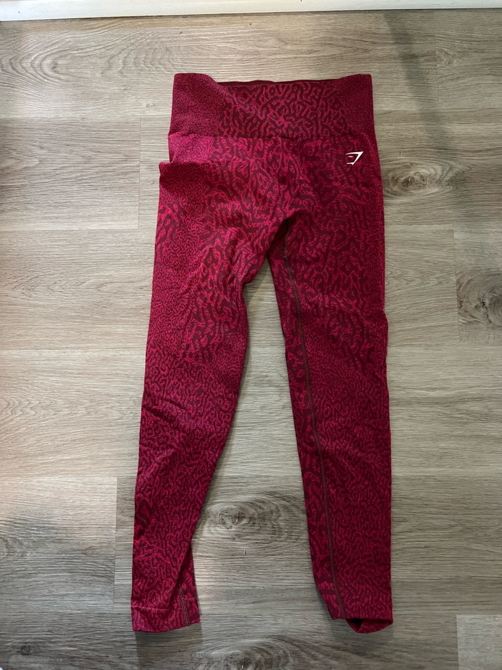 Red Patterned Active Leggings